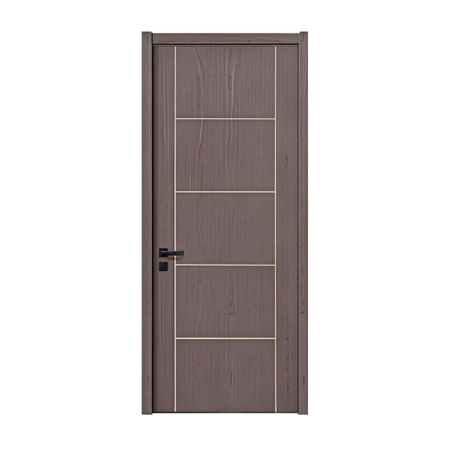 Light Luxury Gold Line Decor Veneer Bedroom Interior Wood Door For Bulk Wholesale