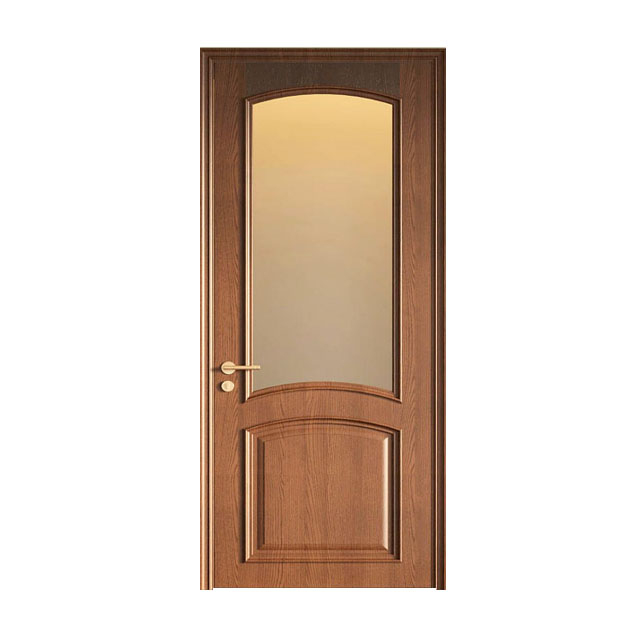 Wholesale Arched Glass Insert Solid Wood Composite Interior Door for Bedroom & Hotel Projects Factory Direct 