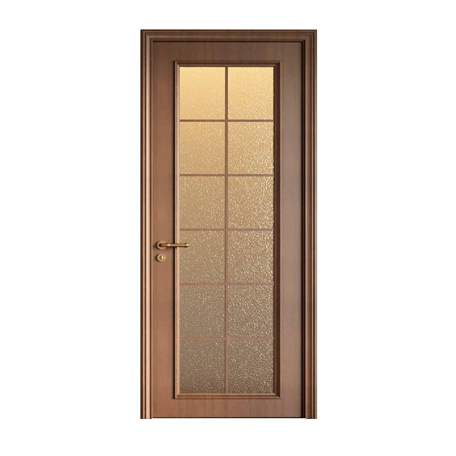 Factory Direct French-Style Grid Glass Wooden Door, Arched Top Compatible Mullion Interior Door with Obscured Glass for Residential Bulk Orders