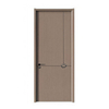 Modern Art Geometric Metal Line Inlay Melamine Wooden Door Light Coffee Wood Interior Door For Bedroom