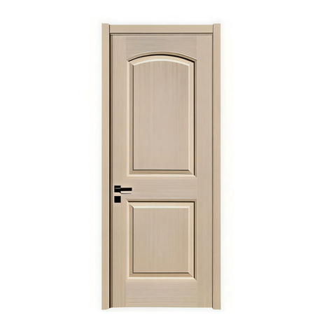 Custom Light Oak Grain MDF Veneer Door Door with Arch Recessed Panels for Residential Project