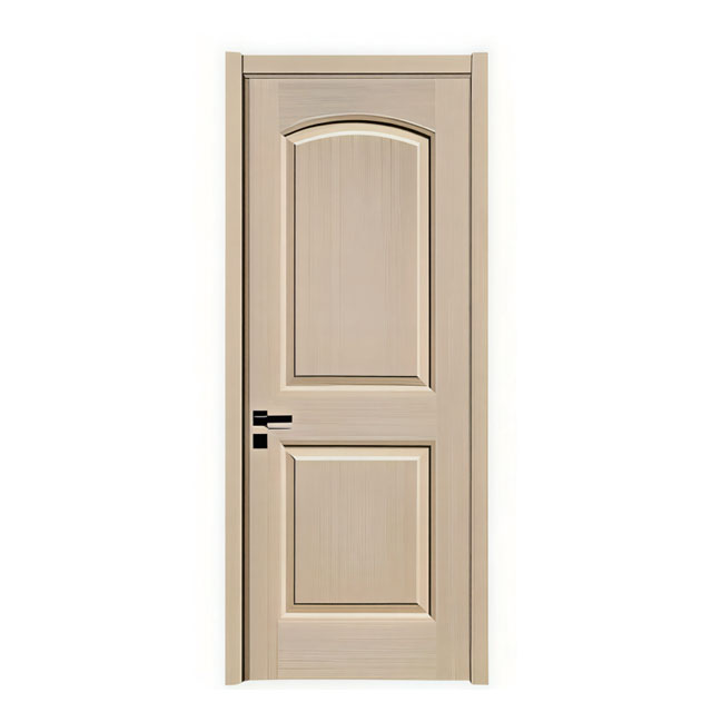Custom Light Oak Grain MDF Veneer Door Door with Arch Recessed Panels for Residential Project