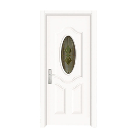 Decorative Glass Steel Interior Door White Embossed Steel Room Door Wholesale Manufacturer
