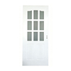 American Style 9‑Grid Frosted Glass Interior Door, Primed White MDF Panel Door For Residential Project
