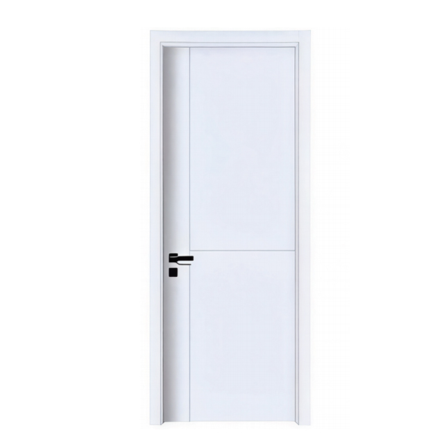 Modern Minimalist White Primer Door, Straight Line Recessed Molding Composite Bedroom Door, Custom Size For Wholesale & Projects