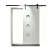 Custom Minimalist Sliding Barn Door, Three Circular Frosted Glass, Interior Door For Villa, Hotel Project