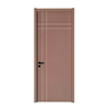 Factory Wholesale Minimalist Solid Wood Composite Interior Door With White Inlay Lines, Modern Simple Paint-Free Bedroom Door For Apartment & Hotel Projects