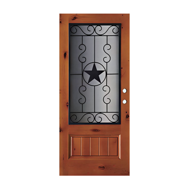Any Size Custom Farmhouse Style Glass Door Retro Wood Texture Farm Estate Countryside Entry Door