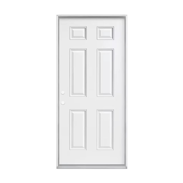 6 Panel White Primed Shaker Door Molded MDF Interior Exterior Door For USA Canada Project