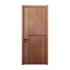 Modern Walnut-Brown Veneer Interior Door New Design Wood Grain Flush Door for Bedroom Hotel Apartment Wholesale