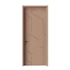 Japanese Minimalist Wood PVC Bedroom Door With Carved Line For Apartment Project