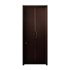 Light Luxury Dark Walnut PVC Interior Door With Rose Gold Inlaid Metal Line For Hotel Apartment