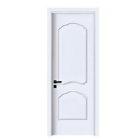 Classic White Molded Interior Door, Two-Panel Curved Groove Design Solid Composite Room Door For Wholesale & Projects