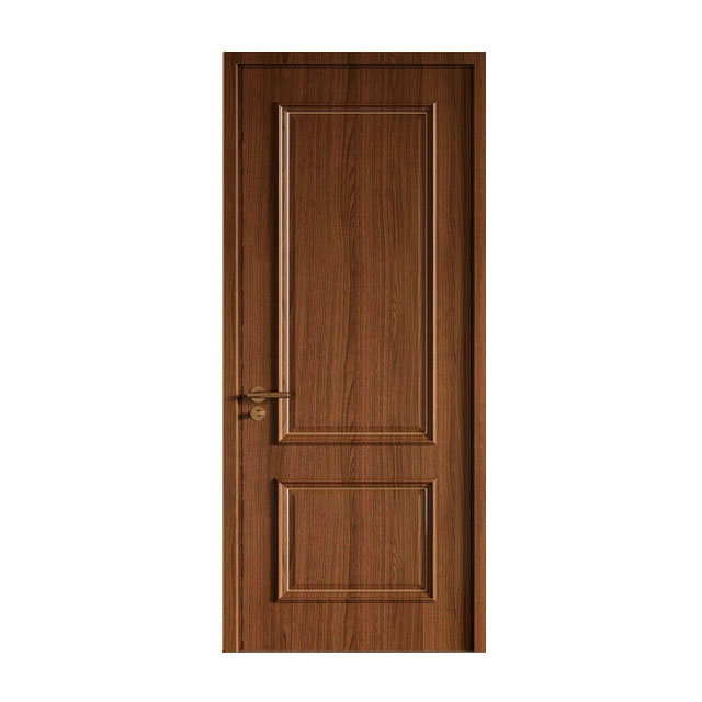 Factory Direct Traditional Style Dark Brown Wooden Door with Metal Handle for Villa Hotel Room