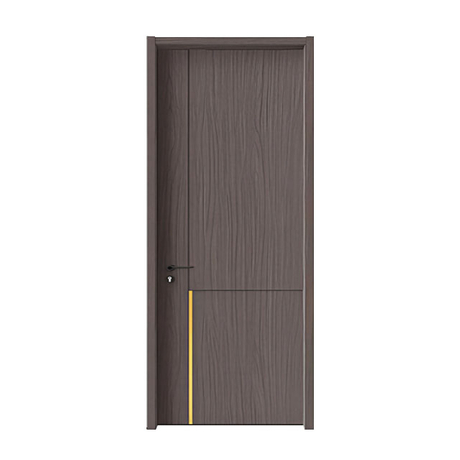  Dark Grey Wood Grain Metal Inlay Melamine Interior Wooden Door