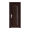 Dark Walnut Wood Grain Metal Inlay Steel Wooden Interior Door