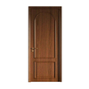 Wholesale Arched Panel Solid Wood Composite Interior Door – Dark Walnut Door with Carved Moldings for Bedroom & Villa B2B Projects