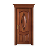 Factory Custom Solid Wood Room Door Vintage European Style , Deep Carved Classic Wooden Door with Embossed Oval Decor Wholesale