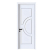 French White Interior Door, Semi-Circular Recessed Molding Composite Bedroom Door Custom Size